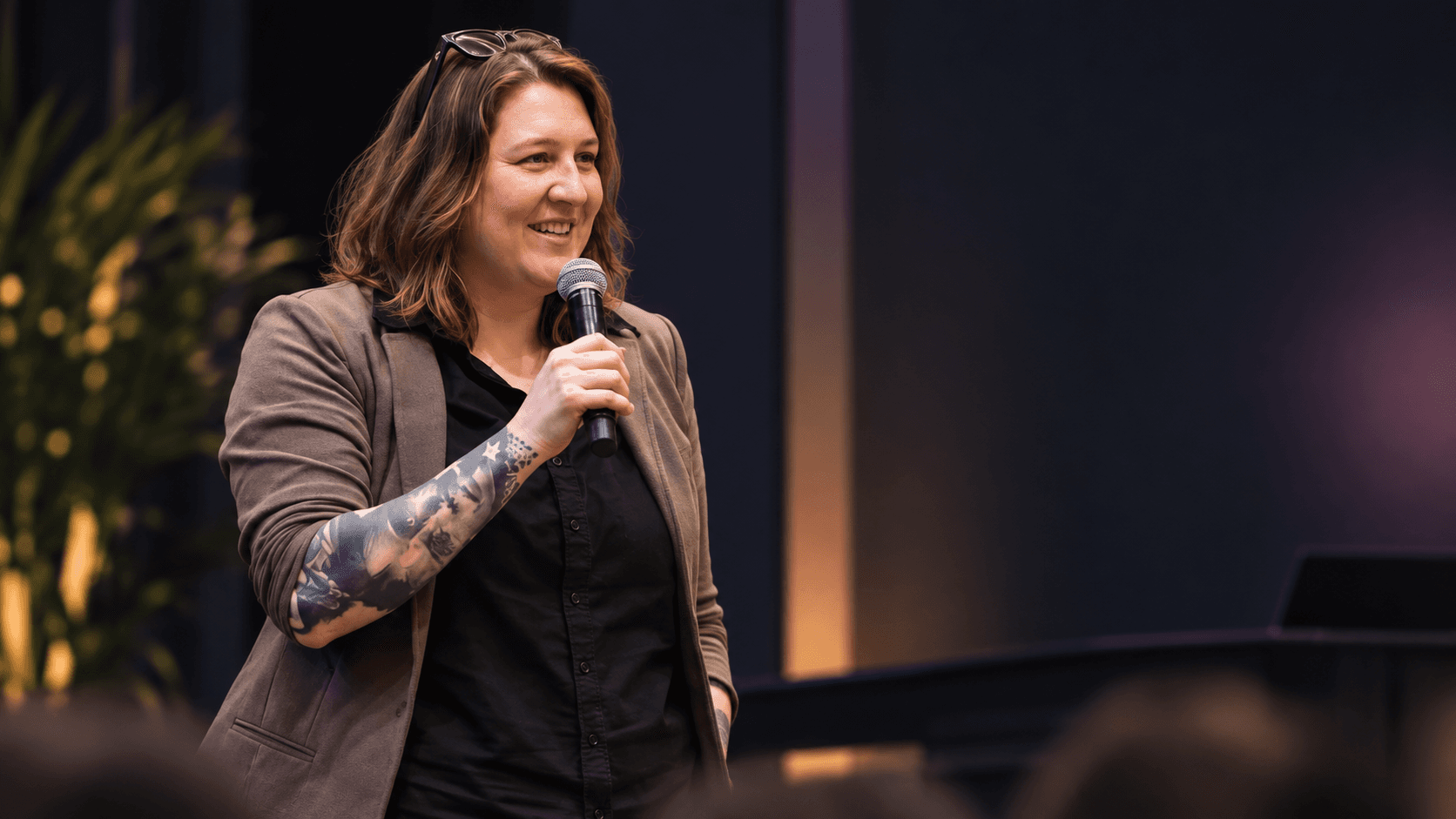 Hero photo — teaching/speaking